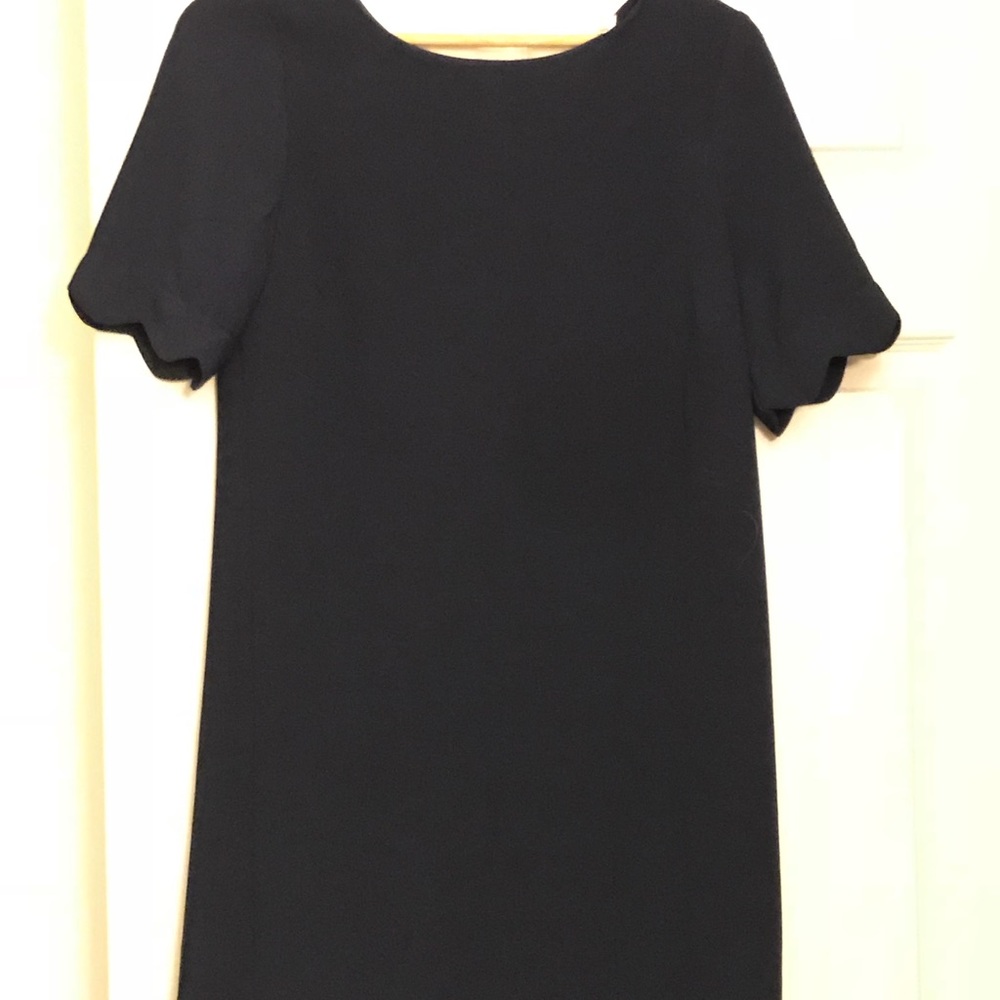 Navy blue scalloped dress